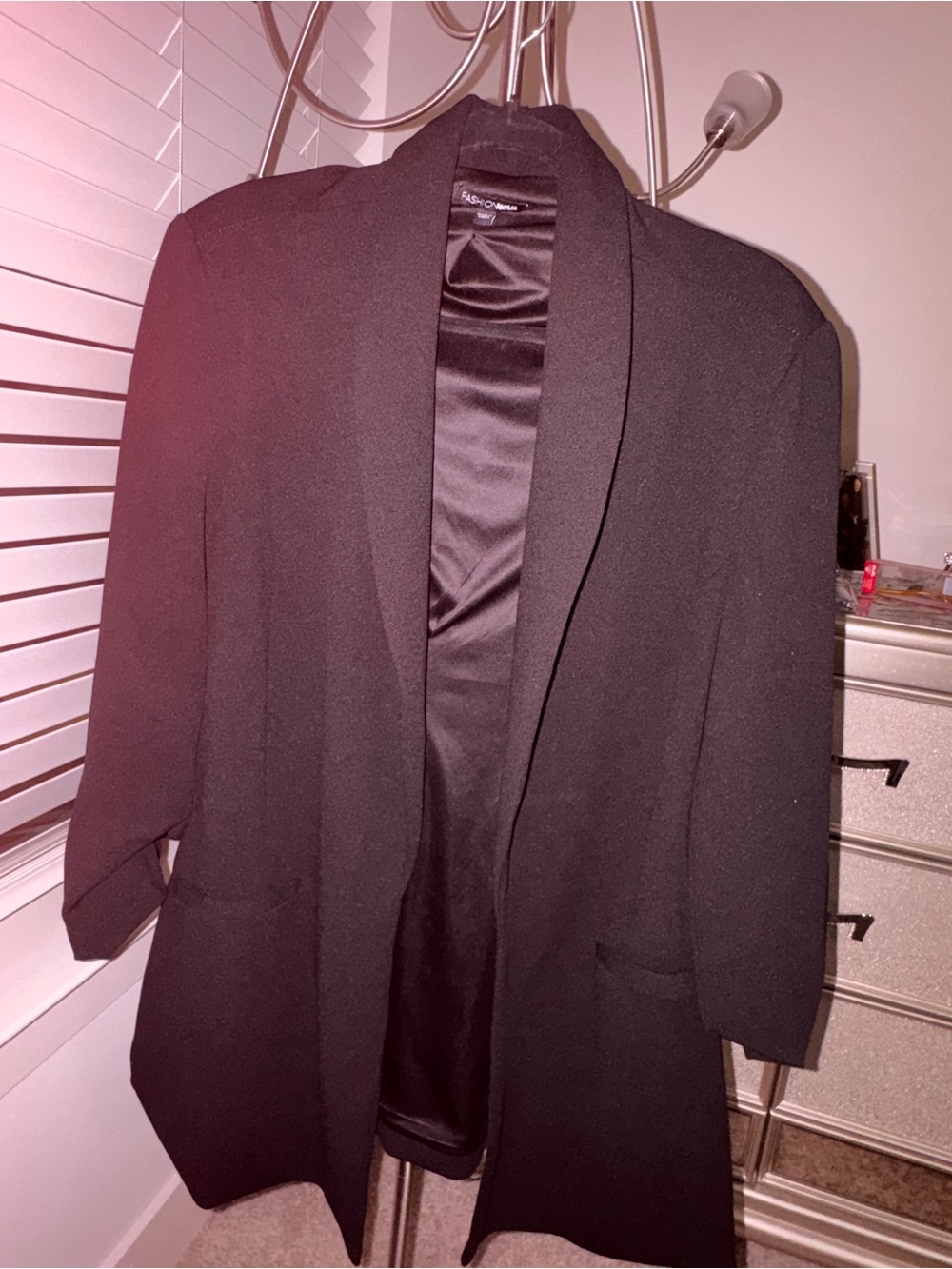 Fashion Nova Black Open-Front Blazer
